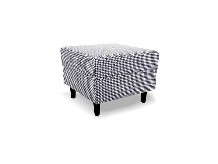 Polsterhocker KARO Schwarzweiß (Pepitamuster) von imoebel24
