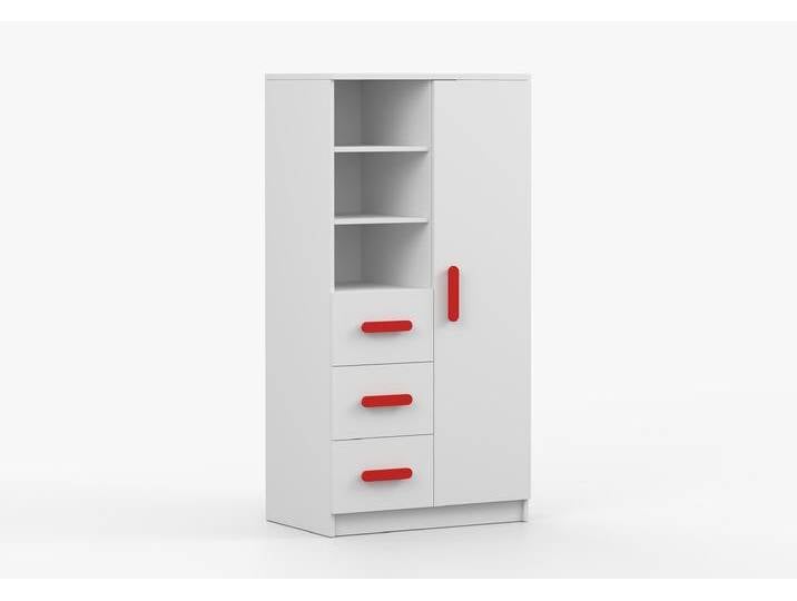 Regal JONAS I 05 80 cm Weiß Weiß Rot Regal JONAS I 05 80 cm Weiß Weiß Rot von imoebel24