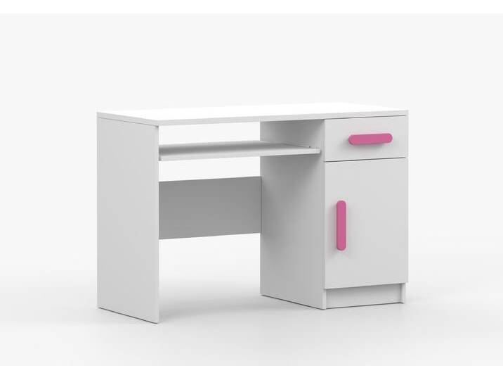 Schreibtisch JONAS I 08 110 cm Weiß Weiß Rosa Schreibtisch JONAS I 08 110 cm Weiß Weiß Rosa von imoebel24