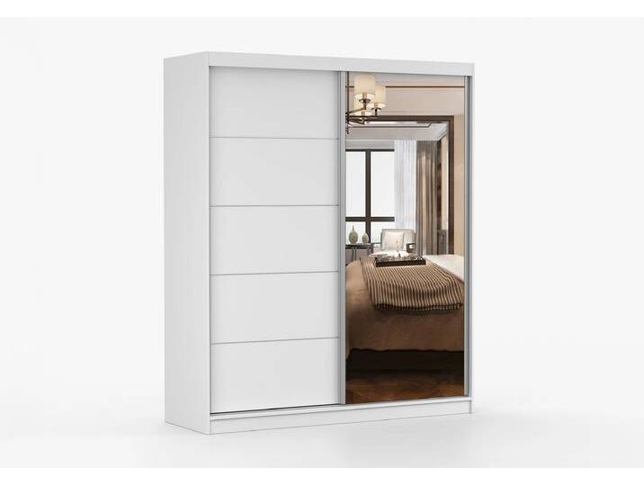 Schwebetürenschrank BELLA 03 183 cm Weiß Weiß + Spiegel Schwebetürenschrank BELLA 03 183 cm Weiß Weiß + Spiegel von imoebel24