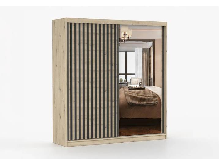 Schwebetürenschrank WERONA L 2D 203 cm Artisan Eiche Artisan Eiche + Spiegel Ohne LED-Beleuchtung Schwebetürenschrank WERONA L 2D 203 cm Artisan Eiche Artisan Eiche + Spiegel Ohne LED-Beleuchtung von imoebel24