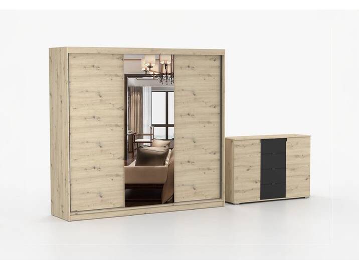 Schwebetürenschrank und Kommode 2-er Set 233/WERONA IV Artisan Eiche Artisan Eiche + Spiegel Schwebetürenschrank und Kommode 2-er Set 233/WERONA IV Artisan Eiche Artisan Eiche + Spiegel von imoebel24