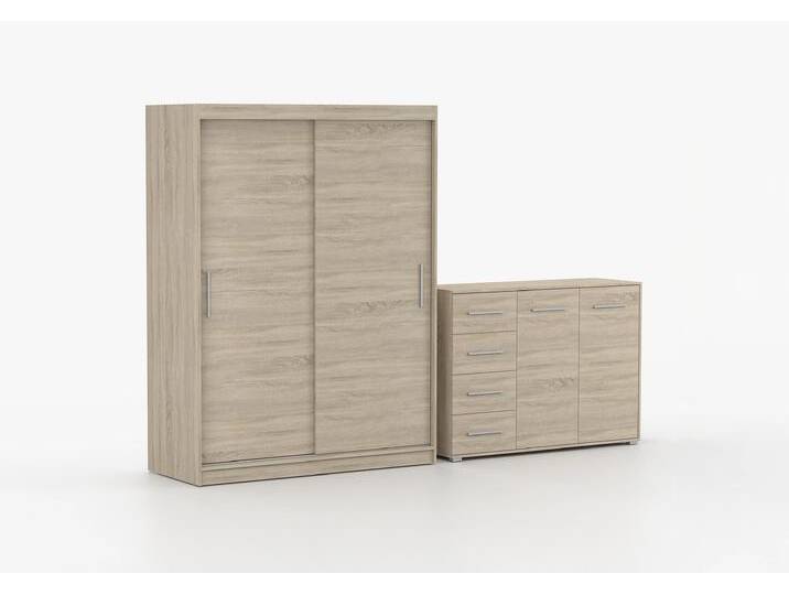 Schwebetürenschrank und Kommode 2-er Set VISTA 04/FRIDA 01 Sonoma Eiche Sonoma Eiche Schwebetürenschrank und Kommode 2-er Set VISTA 04/FRIDA 01 Sonoma Eiche Sonoma Eiche von imoebel24