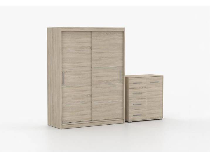 Schwebetürenschrank und Kommode 2-er Set VISTA 06/FRIDA MINI 01 Sonoma Eiche Sonoma Eiche Schwebetürenschrank und Kommode 2-er Set VISTA 06/FRIDA MINI 01 Sonoma Eiche Sonoma Eiche von imoebel24