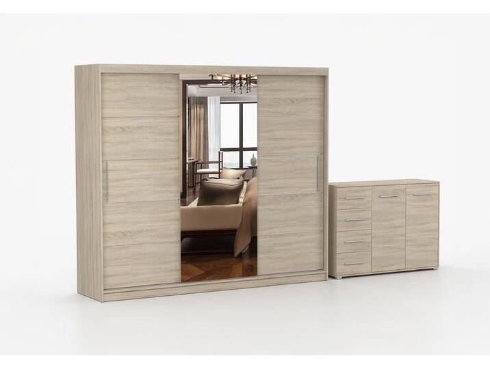Schwebetürenschrank und Kommode 2er-Set ALBA I/FRIDA 01 Sonoma Eiche Sonoma Eiche + Spiegel Schwebetürenschrank und Kommode 2er-Set ALBA I/FRIDA 01 Sonoma Eiche Sonoma Eiche + Spiegel von imoebel24