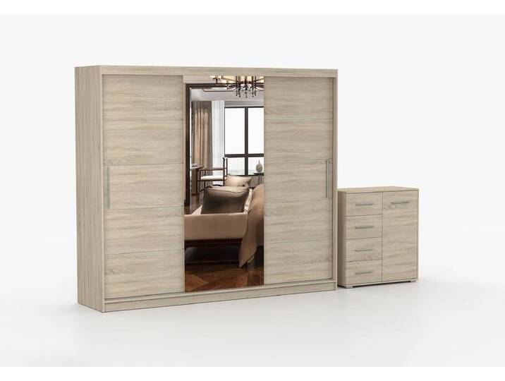 Schwebetürenschrank und Kommode 2er-Set ALBA I/FRIDA MINI 01 Sonoma Eiche Sonoma Eiche + Spiegel Schwebetürenschrank und Kommode 2er-Set ALBA I/FRIDA MINI 01 Sonoma Eiche Sonoma Eiche + Spiegel von imoebel24