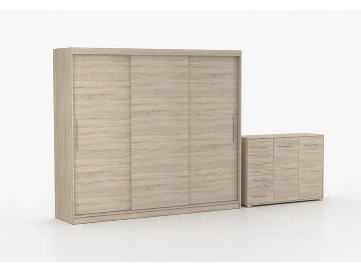 Schwebetürenschrank und Kommode 2er-Set ALBA II/FRIDA 01 Sonoma Eiche Sonoma Eiche Schwebetürenschrank und Kommode 2er-Set ALBA II/FRIDA 01 Sonoma Eiche Sonoma Eiche von imoebel24