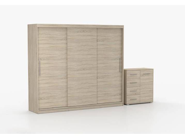 Schwebetürenschrank und Kommode 2er-Set ALBA II/FRIDA MINI 01 Sonoma Eiche Sonoma Eiche Schwebetürenschrank und Kommode 2er-Set ALBA II/FRIDA MINI 01 Sonoma Eiche Sonoma Eiche von imoebel24
