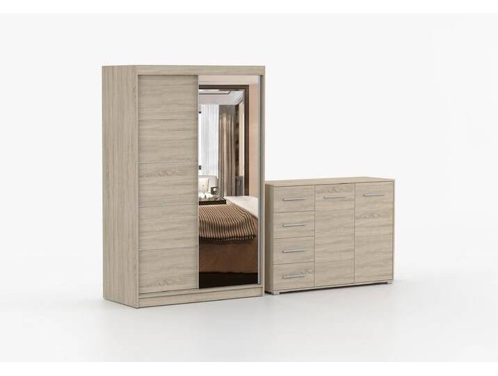 Schwebetürenschrank und Kommode 2er-Set NEOMI 05/FRIDA 01 Sonoma Eiche Sonoma Eiche + Spiegel Schwebetürenschrank und Kommode 2er-Set NEOMI 05/FRIDA 01 Sonoma Eiche Sonoma Eiche + Spiegel von imoebel24