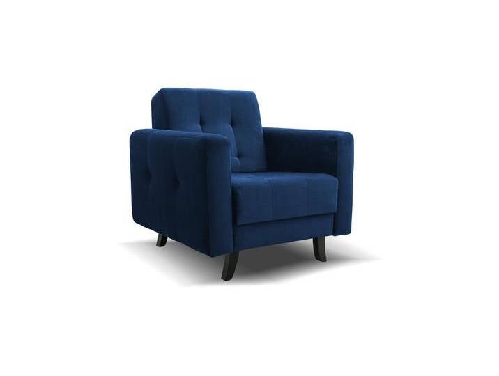 Sessel LIZBONA Blau (Kronos 09) Buchenholz (schwarz) von imoebel24