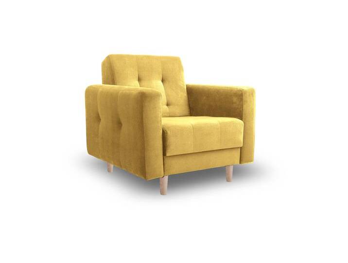 Sessel LIZBONA Gelb (Kronos 43) Buchenholz (hell) von imoebel24