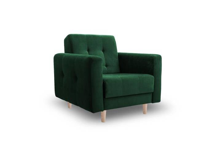 Sessel LIZBONA Grün (Kronos 19) Buchenholz (hell) von imoebel24