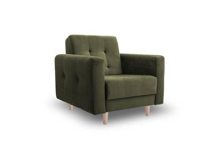 Sessel LIZBONA Khaki (Kronos 46) Buchenholz (hell) von imoebel24