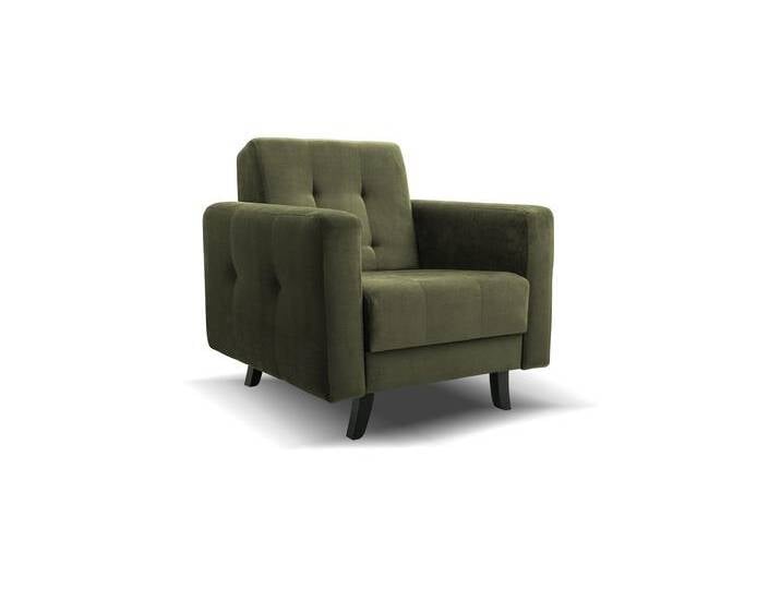 Sessel LIZBONA Khaki (Kronos 46) Buchenholz (schwarz) von imoebel24