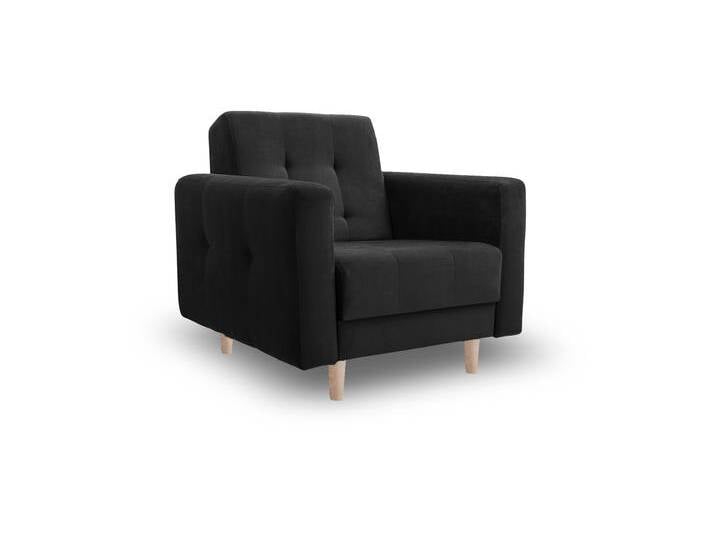 Sessel LIZBONA Schwarz (Kronos 07) Buchenholz (hell) von imoebel24