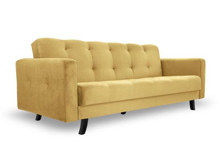 Sofa LIZBONA Gelb (Kronos 43) Buchenholz (schwarz) von imoebel24