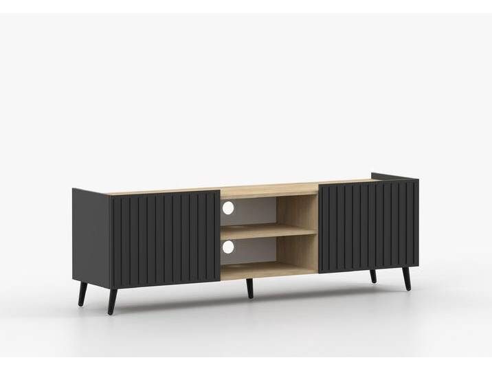 TV-Lowboard GOJA I 160 cm Schwarz Schwarz TV-Lowboard GOJA I 160 cm Schwarz Schwarz von imoebel24