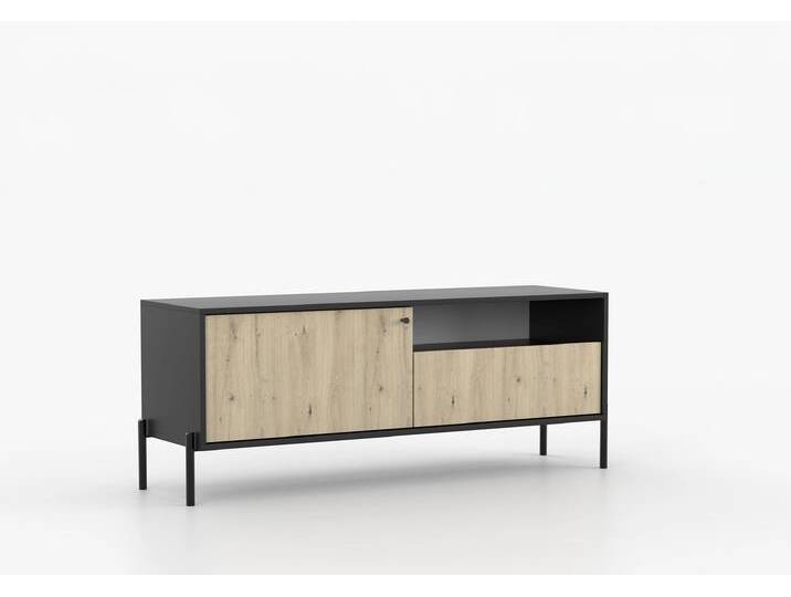 TV-Lowboard REJWEN 150 cm Schwarz Artisan Eiche von imoebel24