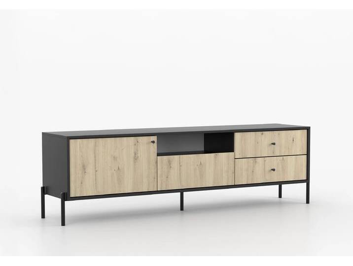 TV-Lowboard REJWEN 200 cm Schwarz Artisan Eiche TV-Lowboard REJWEN 200 cm Schwarz Artisan Eiche von imoebel24