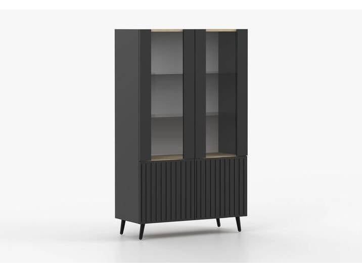 Vitrine GOJA I 90 cm Schwarz Schwarz Vitrine GOJA I 90 cm Schwarz Schwarz von imoebel24