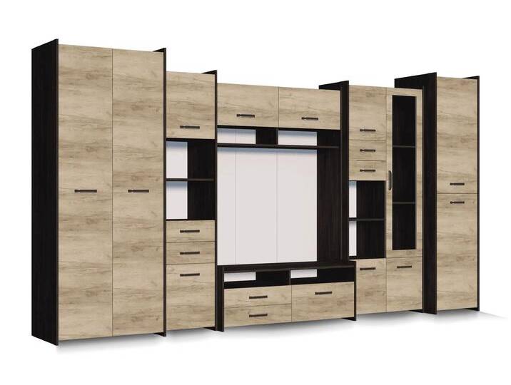 Wohnwand MOKKA II 360 cm Country Eiche Grau Canterbury Eiche Wohnwand MOKKA II 360 cm Country Eiche Grau Canterbury Eiche von imoebel24