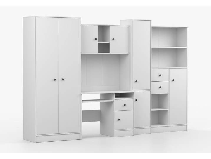 Wohnwand OLAF I 300 cm Weiß Weiß Anthrazit von imoebel24