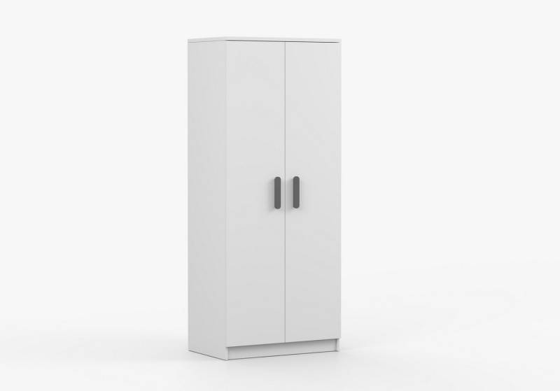 imoebel24 Drehtürenschrank JONAS I 06 80 cm - Weiss - Grau Griffe von imoebel24