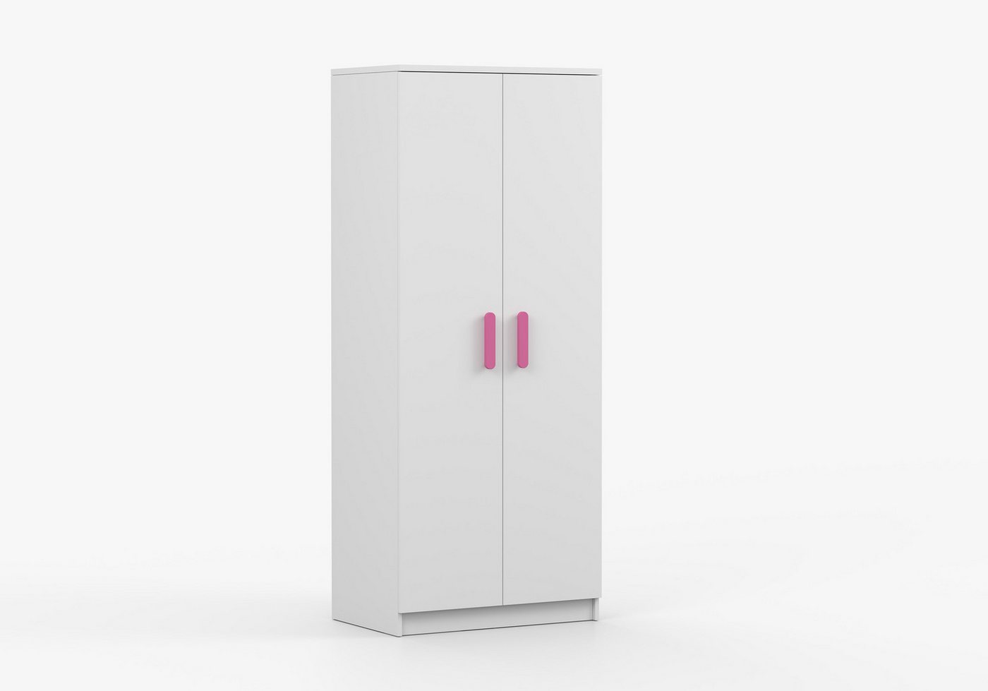 imoebel24 Drehtürenschrank JONAS I 06 80 cm - Weiss - Rosa Griffe imoebel24 Drehtürenschrank JONAS I 06 80 cm - Weiss - Rosa Griffe von imoebel24