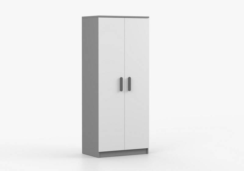 imoebel24 Drehtürenschrank JONAS II 06 80 cm - Grau / Weiss - Grau Griffe imoebel24 Drehtürenschrank JONAS II 06 80 cm - Grau / Weiss - Grau Griffe von imoebel24