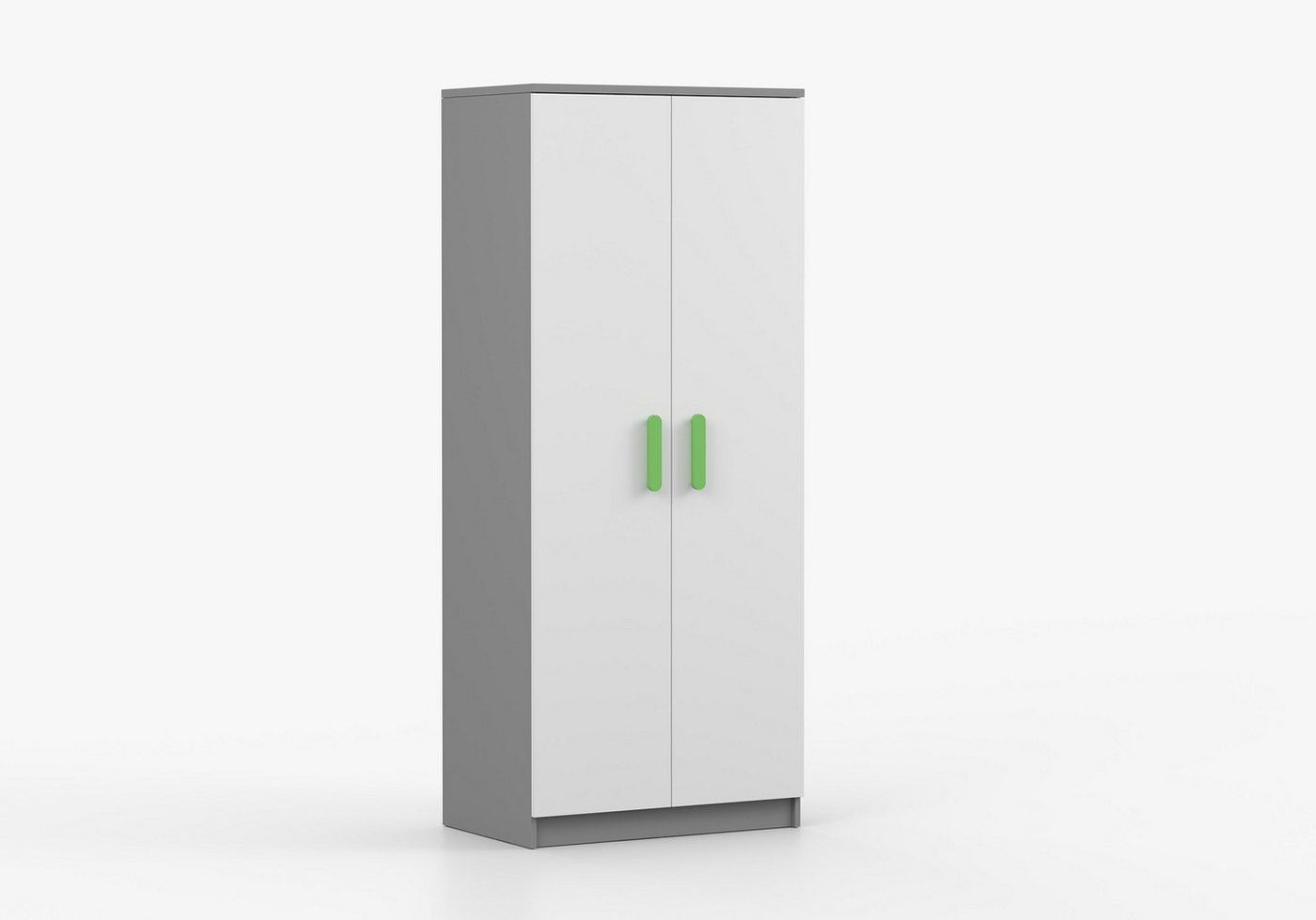 imoebel24 Drehtürenschrank JONAS II 06 80 cm - Grau / Weiss - Limette Griffe imoebel24 Drehtürenschrank JONAS II 06 80 cm - Grau / Weiss - Limette Griffe von imoebel24