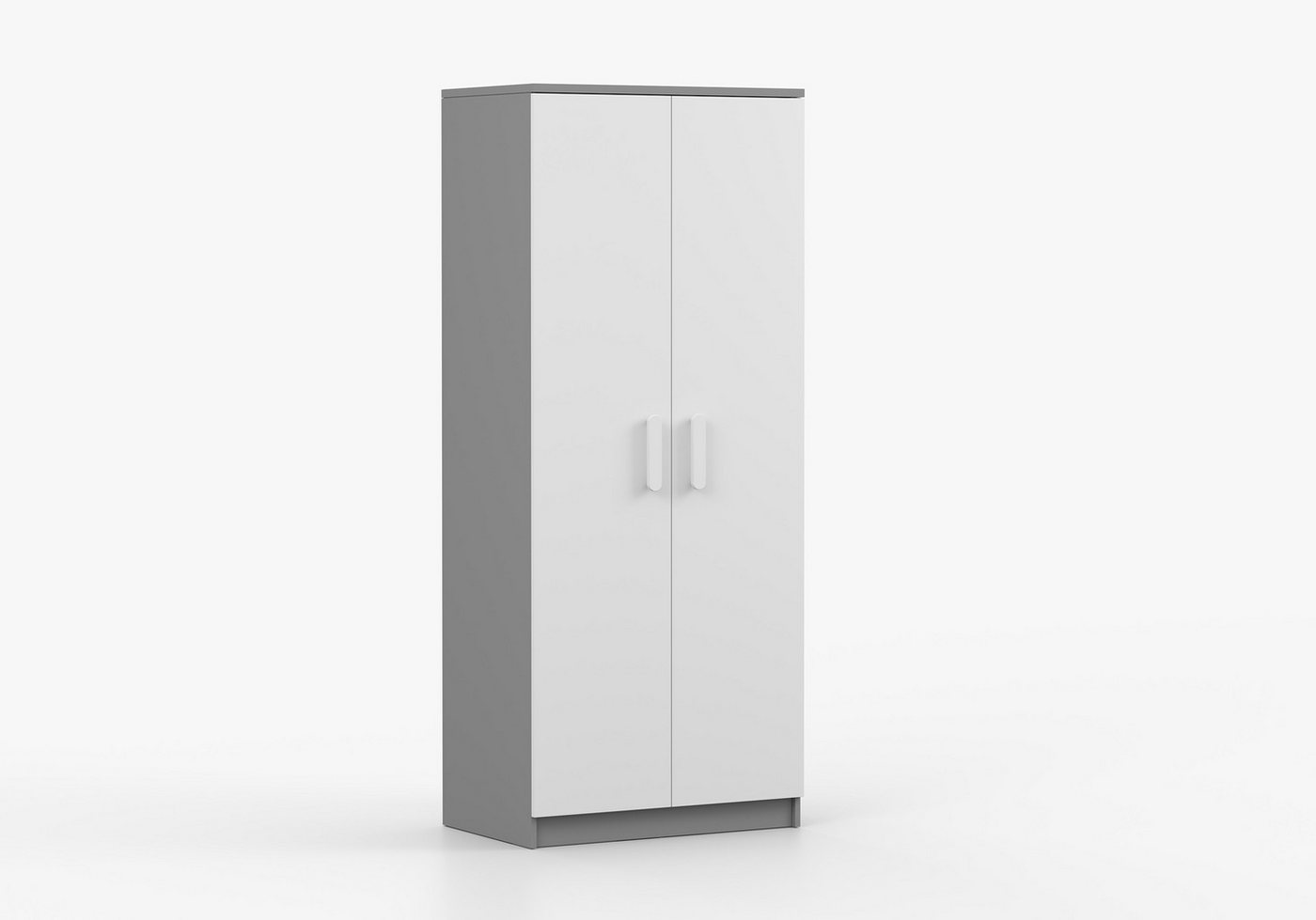 imoebel24 Drehtürenschrank JONAS II 06 80 cm - Grau / Weiss - Weiß Griffe imoebel24 Drehtürenschrank JONAS II 06 80 cm - Grau / Weiss - Weiß Griffe von imoebel24