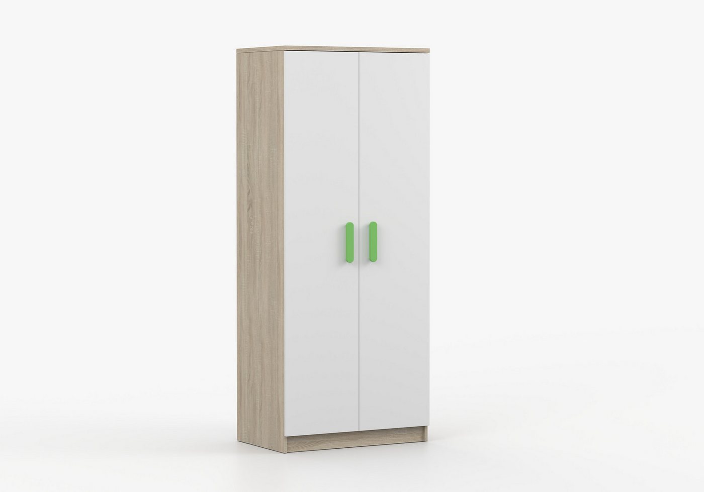 imoebel24 Drehtürenschrank JONAS III 06 80 cm - Sonoma / Weiss - Limette Griffe imoebel24 Drehtürenschrank JONAS III 06 80 cm - Sonoma / Weiss - Limette Griffe von imoebel24