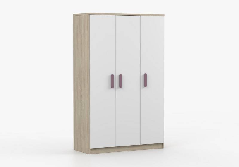 imoebel24 Drehtürenschrank JONAS III 19 120 cm - Sonoma / Weiss - Erika Griffe von imoebel24