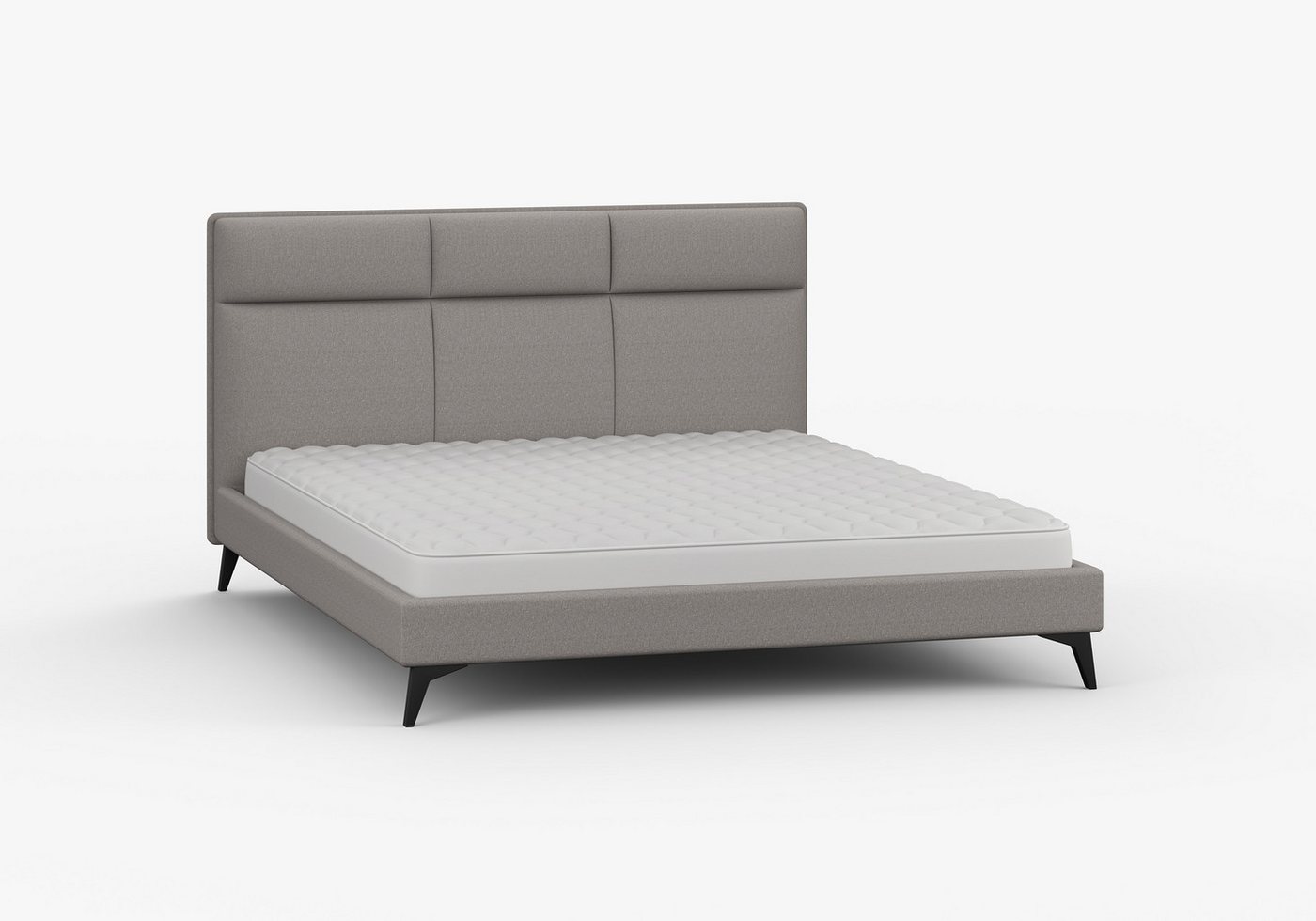 imoebel24 Polsterbett Doppelbett ohne Bettkasten 160×200 KORA - Grau von imoebel24