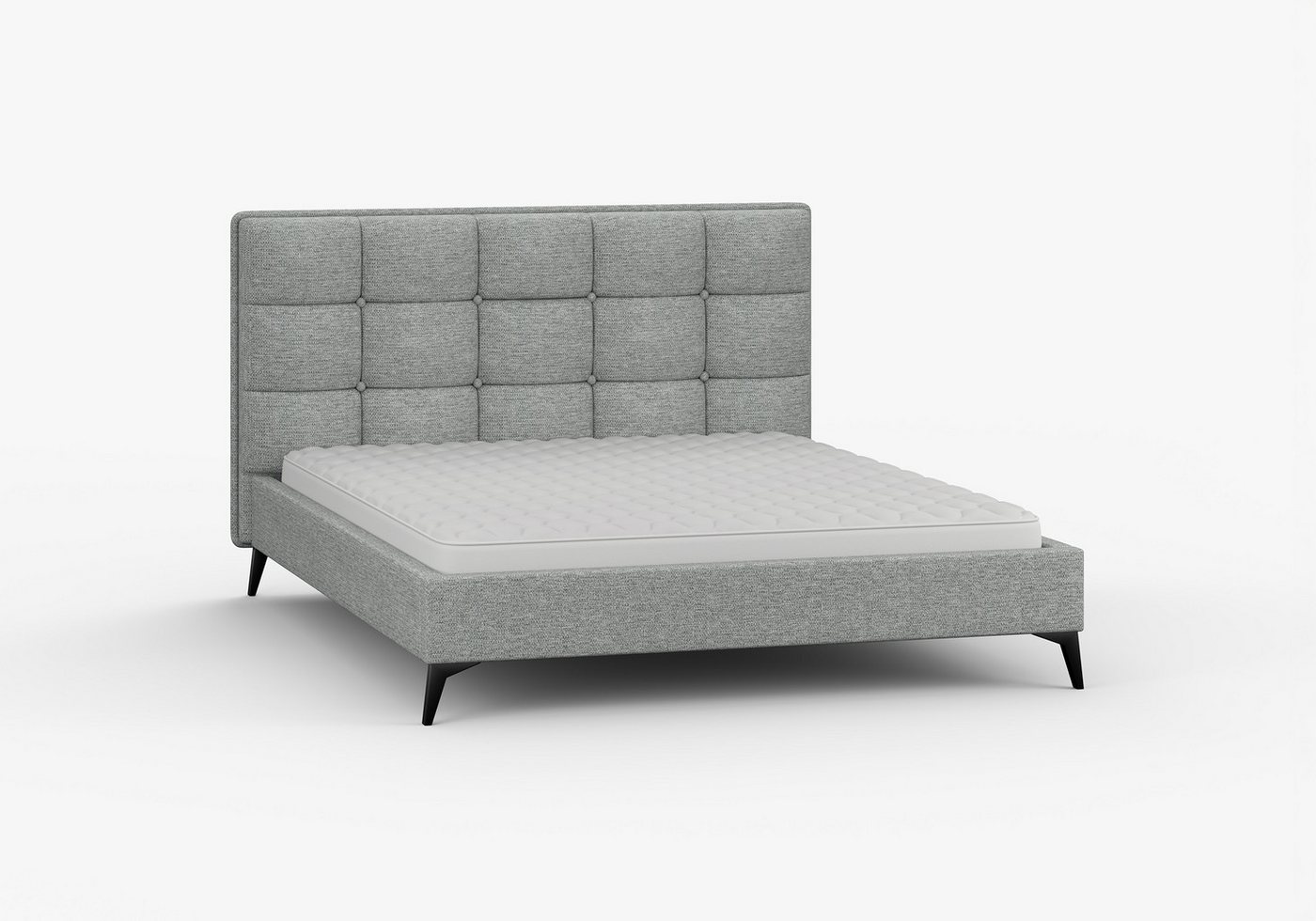 imoebel24 Polsterbett Doppelbett ohne Bettkasten 160×200 SISI - Aschfarben von imoebel24