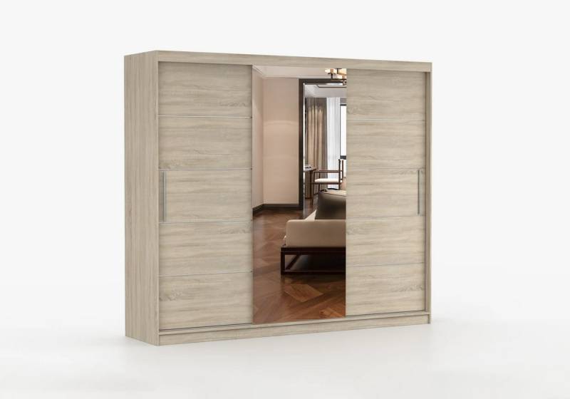 imoebel24 Schwebetürenschrank ALBA I 250 cm - Sonoma von imoebel24