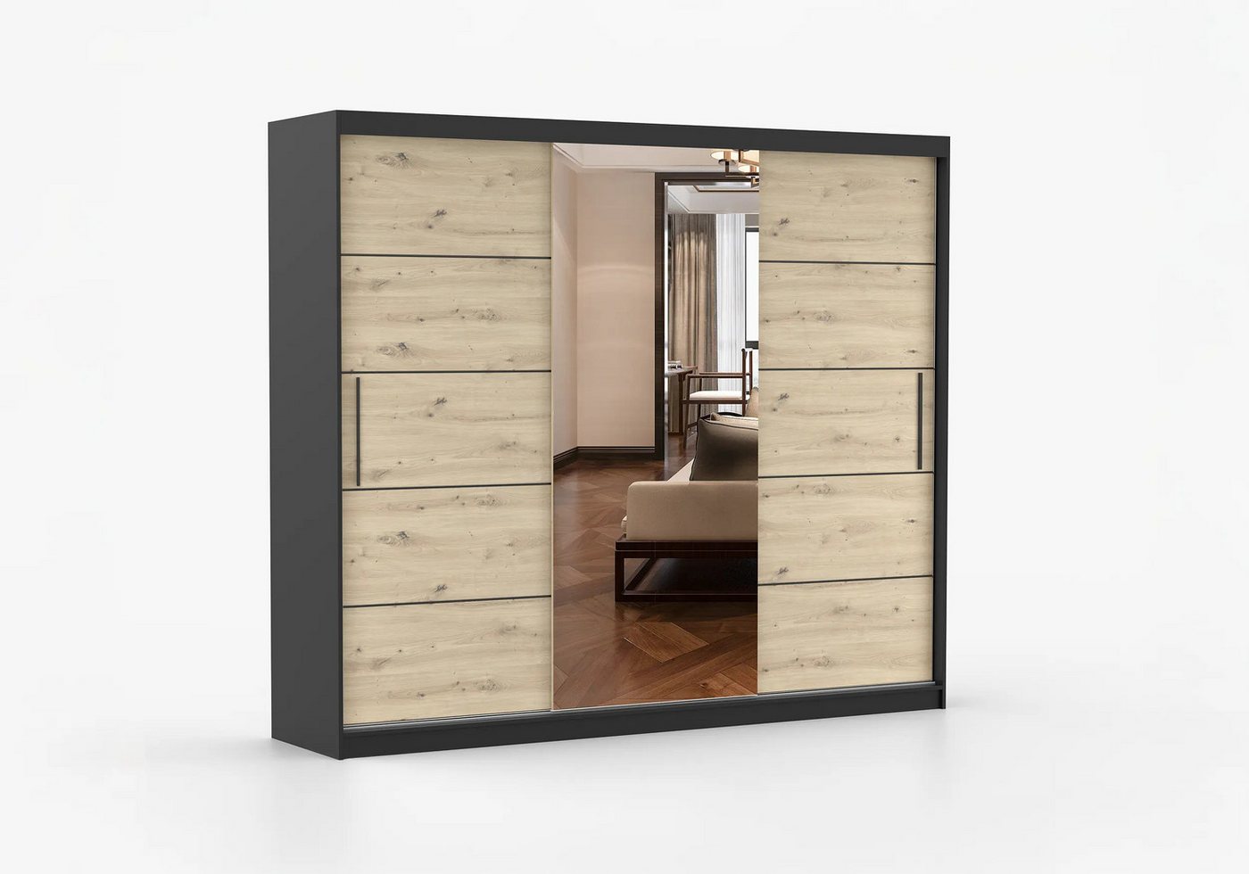 imoebel24 Schwebetürenschrank ALBA I A 250 cm - Schwarz Matt / Artisan imoebel24 Schwebetürenschrank ALBA I A 250 cm - Schwarz Matt / Artisan von imoebel24