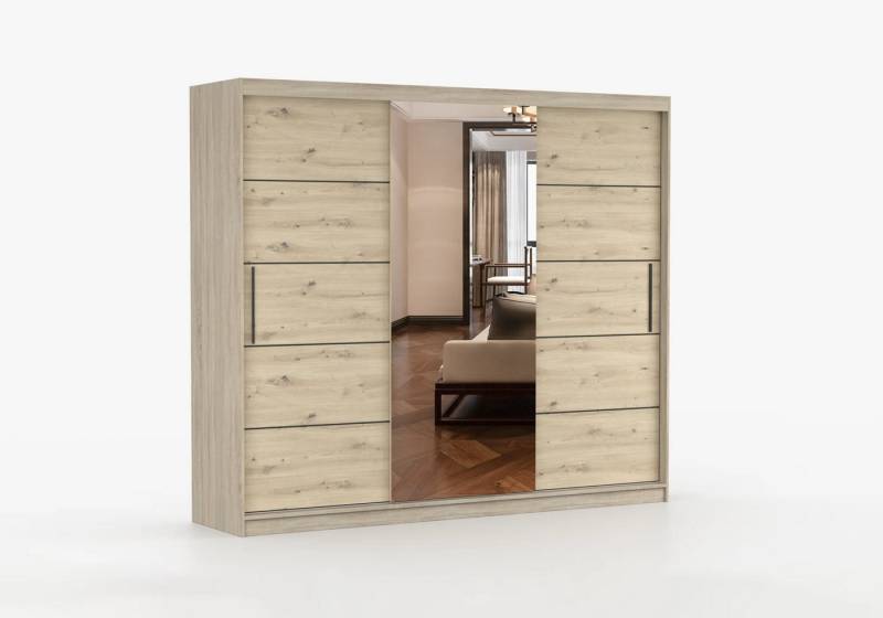imoebel24 Schwebetürenschrank ALBA I A 250 cm - Sonoma / Artisan von imoebel24