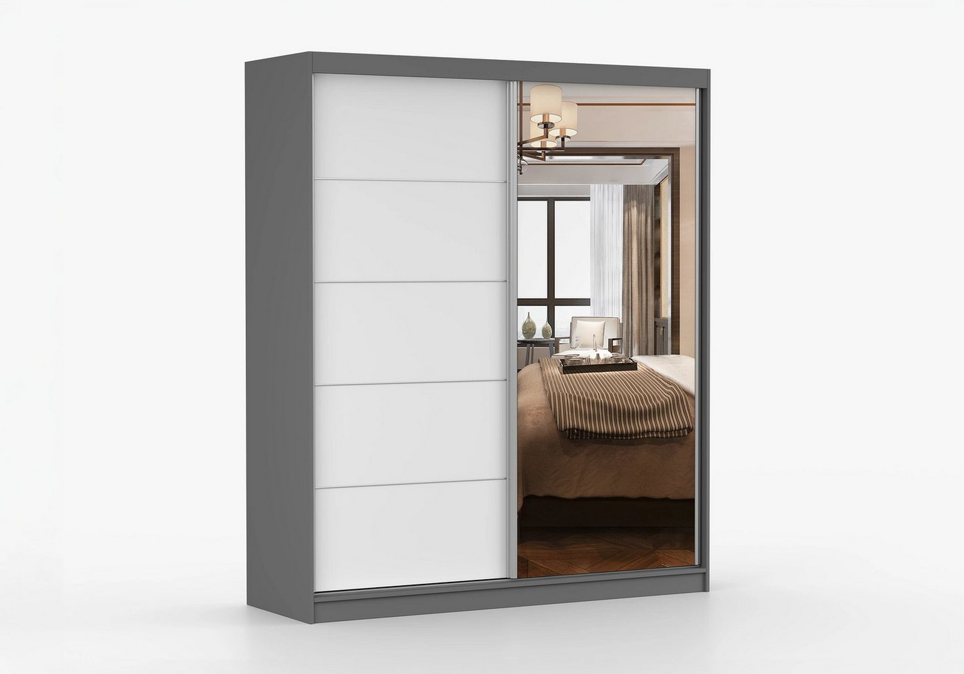 imoebel24 Schwebetürenschrank BELLA 03 183 cm - Grau / Weiss Matt imoebel24 Schwebetürenschrank BELLA 03 183 cm - Grau / Weiss Matt von imoebel24