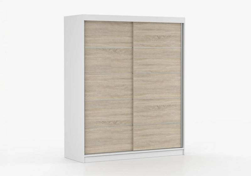 imoebel24 Schwebetürenschrank BONO 06 160 cm - Weiss Matt / Sonoma von imoebel24