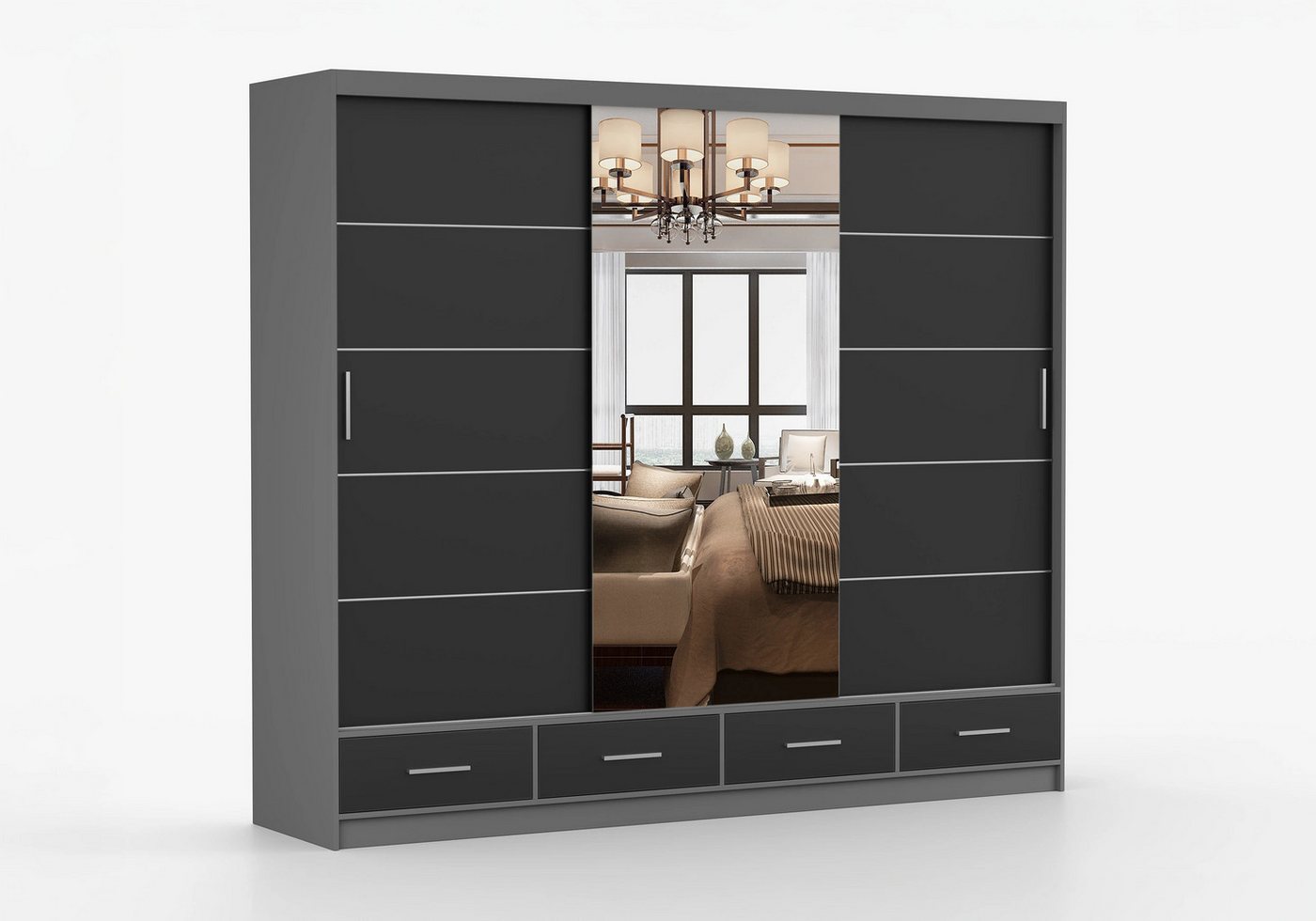 imoebel24 Schwebetürenschrank FLORENCE 250 cm - Schwarz imoebel24 Schwebetürenschrank FLORENCE 250 cm - Schwarz von imoebel24