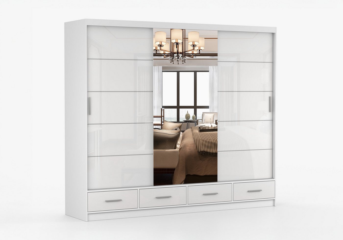 imoebel24 Schwebetürenschrank FLORENCE S 250 cm - Weiss Matt / Weiss imoebel24 Schwebetürenschrank FLORENCE S 250 cm - Weiss Matt / Weiss von imoebel24