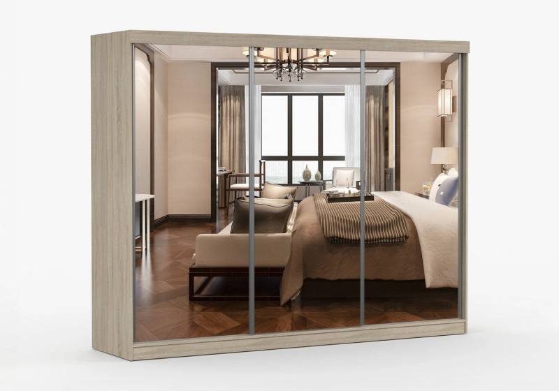 imoebel24 Schwebetürenschrank MILAN 250 cm - Sonoma / Sonoma von imoebel24