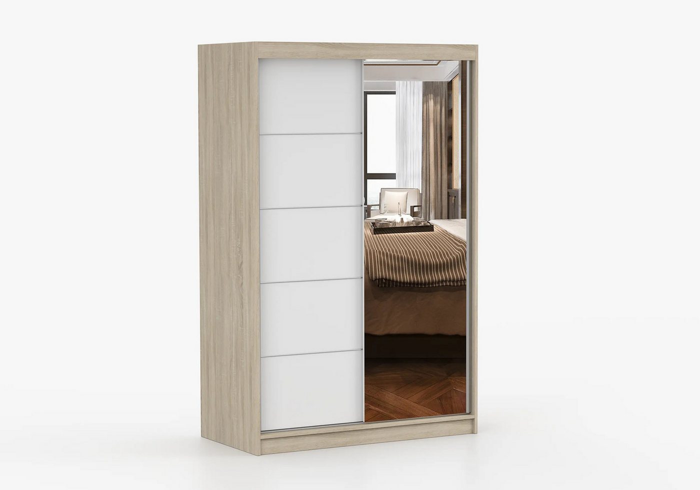 imoebel24 Schwebetürenschrank NEOMI 05 120 cm - Sonoma / Weiss imoebel24 Schwebetürenschrank NEOMI 05 120 cm - Sonoma / Weiss von imoebel24