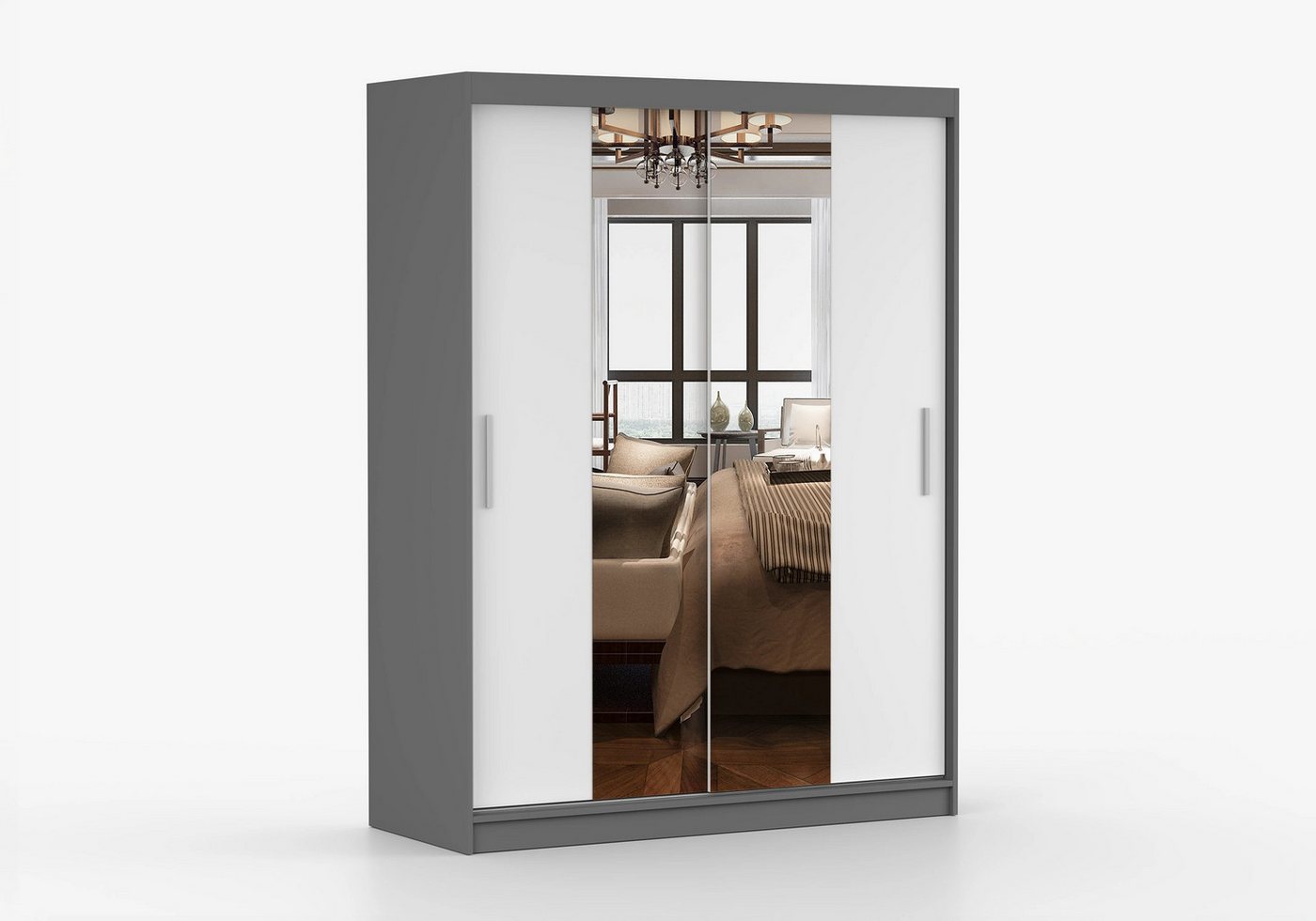 imoebel24 Schwebetürenschrank VISTA 01 150 cm - Grau / Weiss imoebel24 Schwebetürenschrank VISTA 01 150 cm - Grau / Weiss von imoebel24