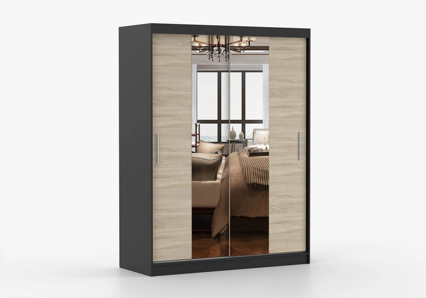 imoebel24 Schwebetürenschrank VISTA 01 150 cm - Schwarz / Sonoma imoebel24 Schwebetürenschrank VISTA 01 150 cm - Schwarz / Sonoma von imoebel24