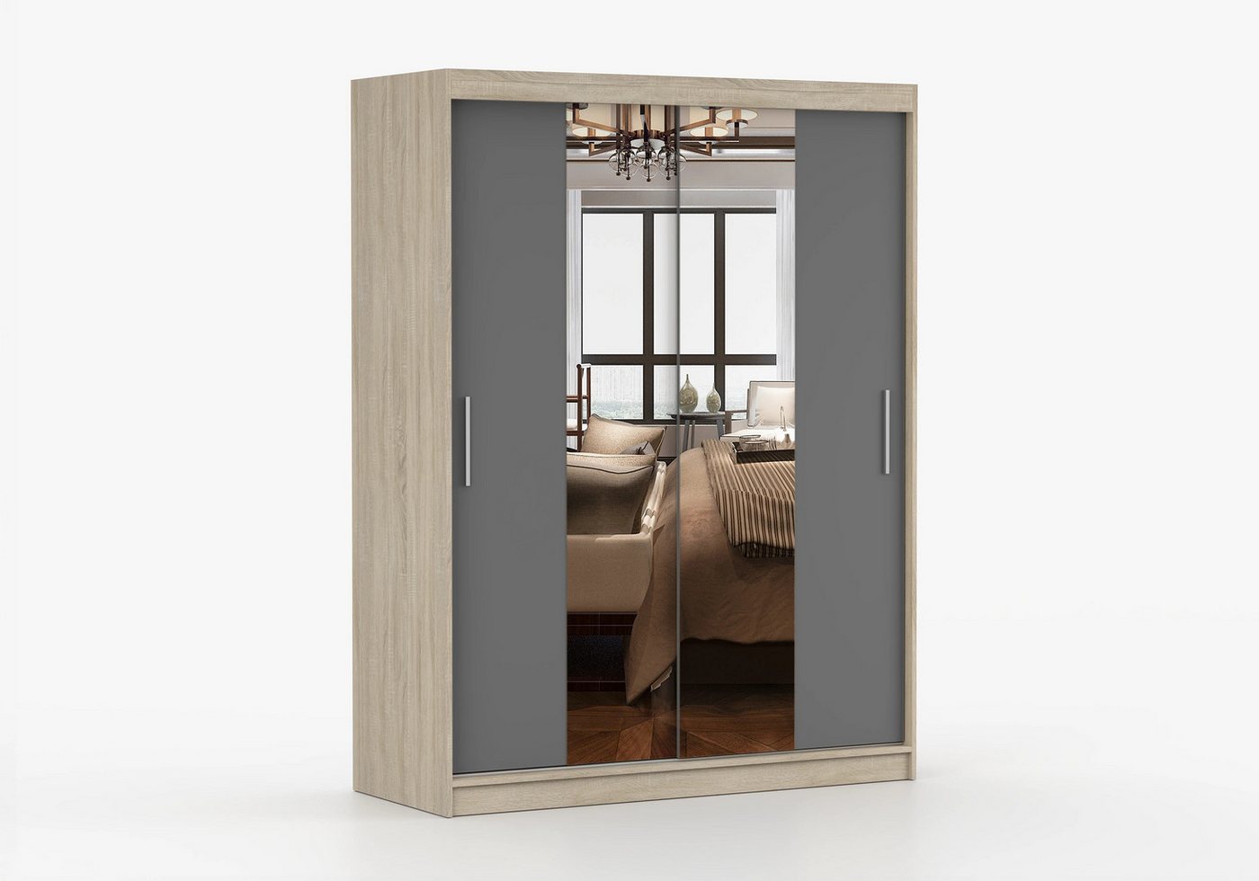 imoebel24 Schwebetürenschrank VISTA 01 150 cm - Sonoma / Grau imoebel24 Schwebetürenschrank VISTA 01 150 cm - Sonoma / Grau von imoebel24