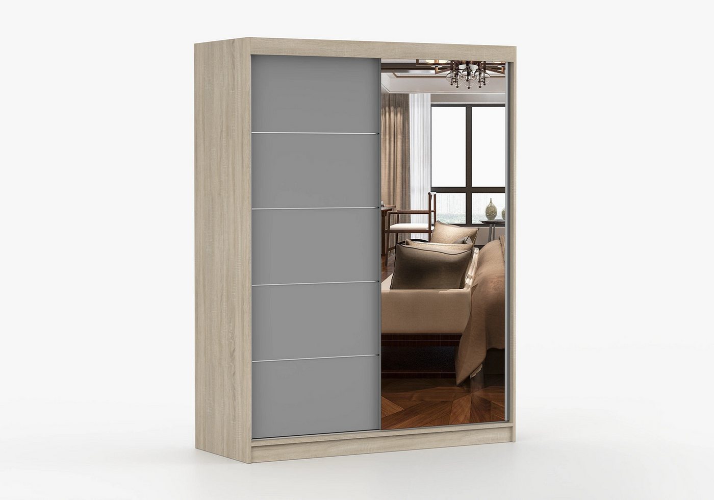 imoebel24 Schwebetürenschrank VISTA 05 150 cm - Sonoma / Grau imoebel24 Schwebetürenschrank VISTA 05 150 cm - Sonoma / Grau von imoebel24