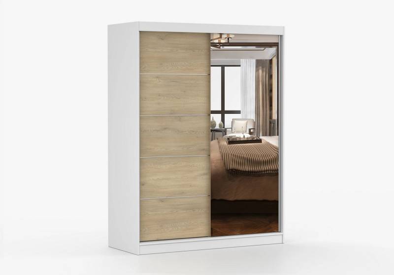 imoebel24 Schwebetürenschrank VISTA 05 CREMONA 150 cm - Weiss von imoebel24