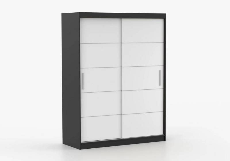 imoebel24 Schwebetürenschrank VISTA 06 150 cm - Schwarz / Weiss von imoebel24